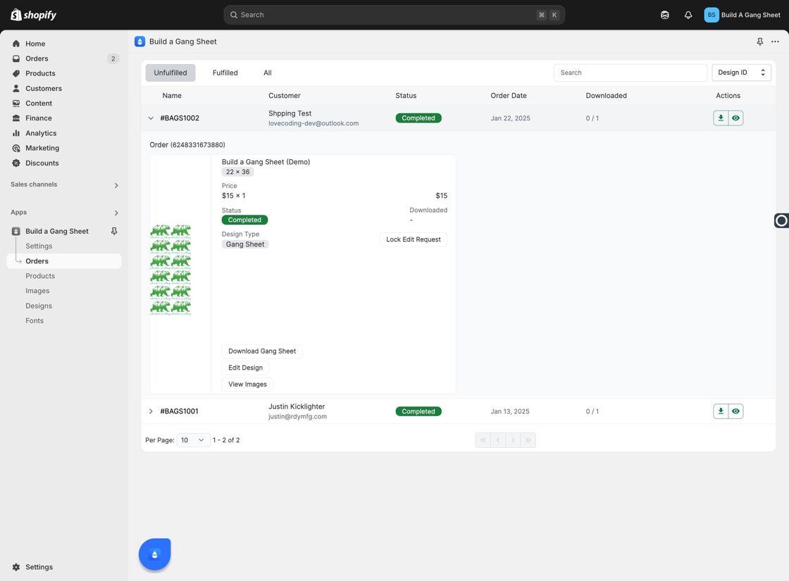 Download Gang Sheet Button