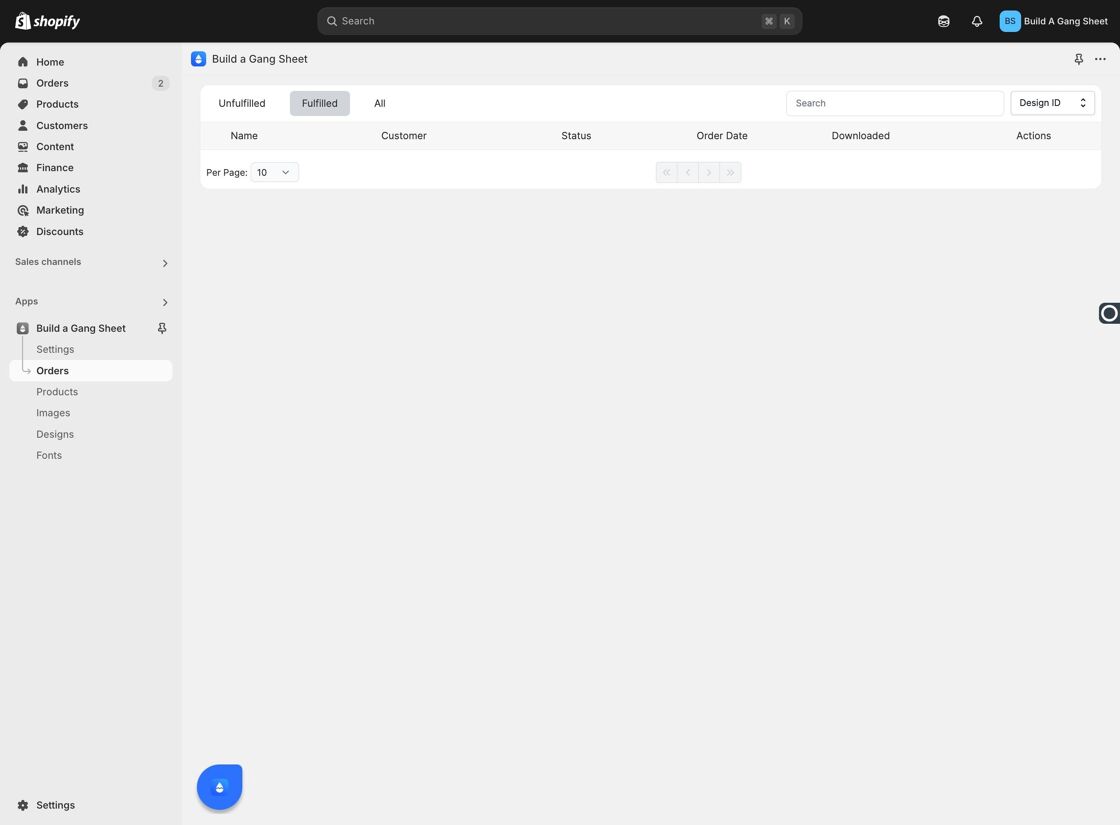 Fulfilled/Unfulfilled Toggle
