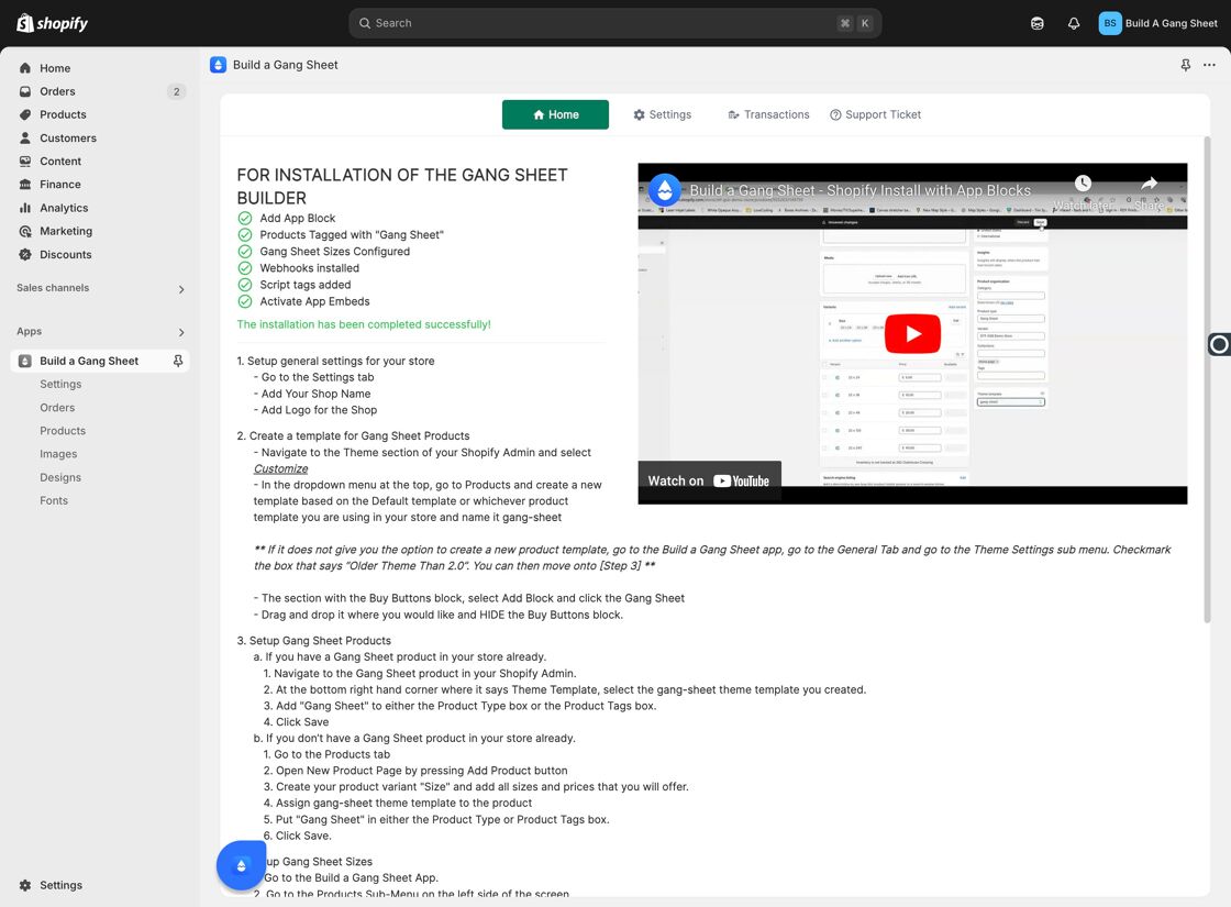 Build a Gang Sheet Button