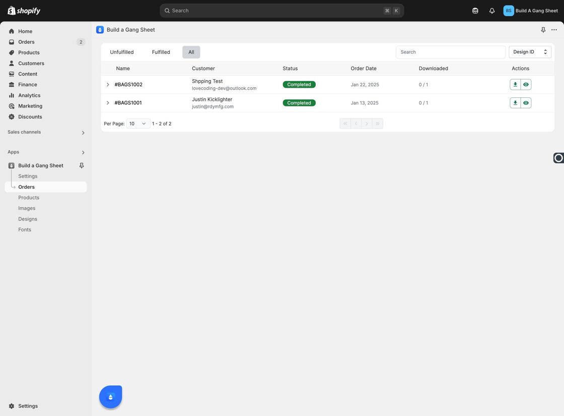 Search Field in Orders