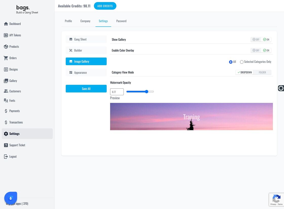 Gallery View Mode Option