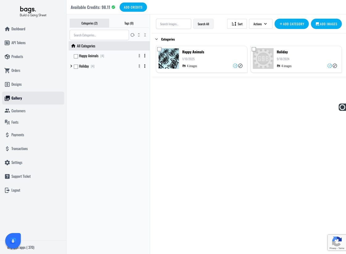 Gallery Tab Interface