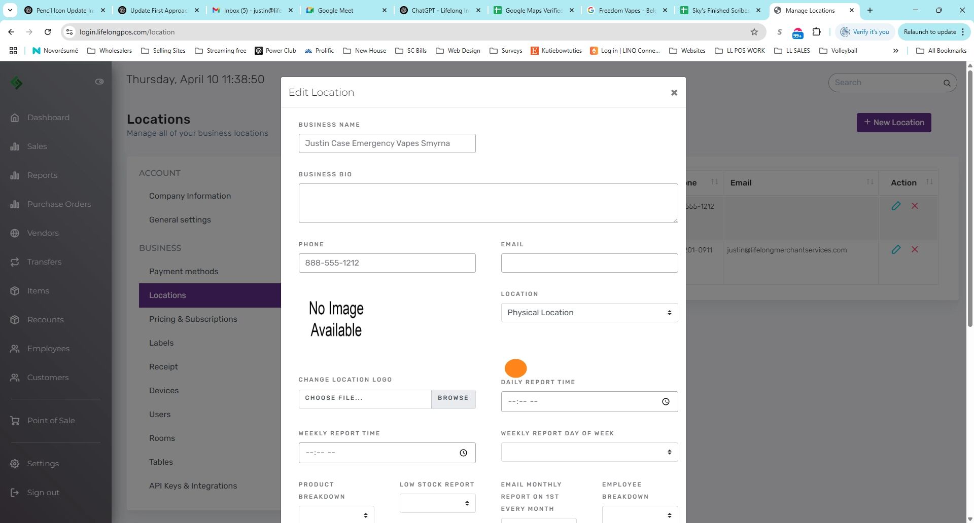 Daily Report Time Setting