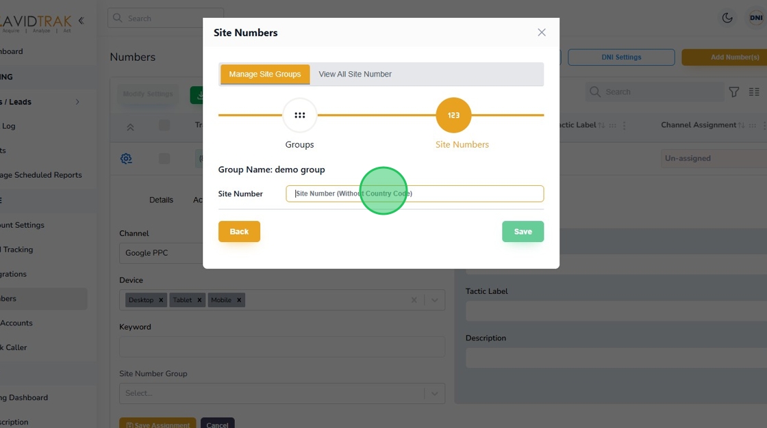 Avidtrak Site Number Group