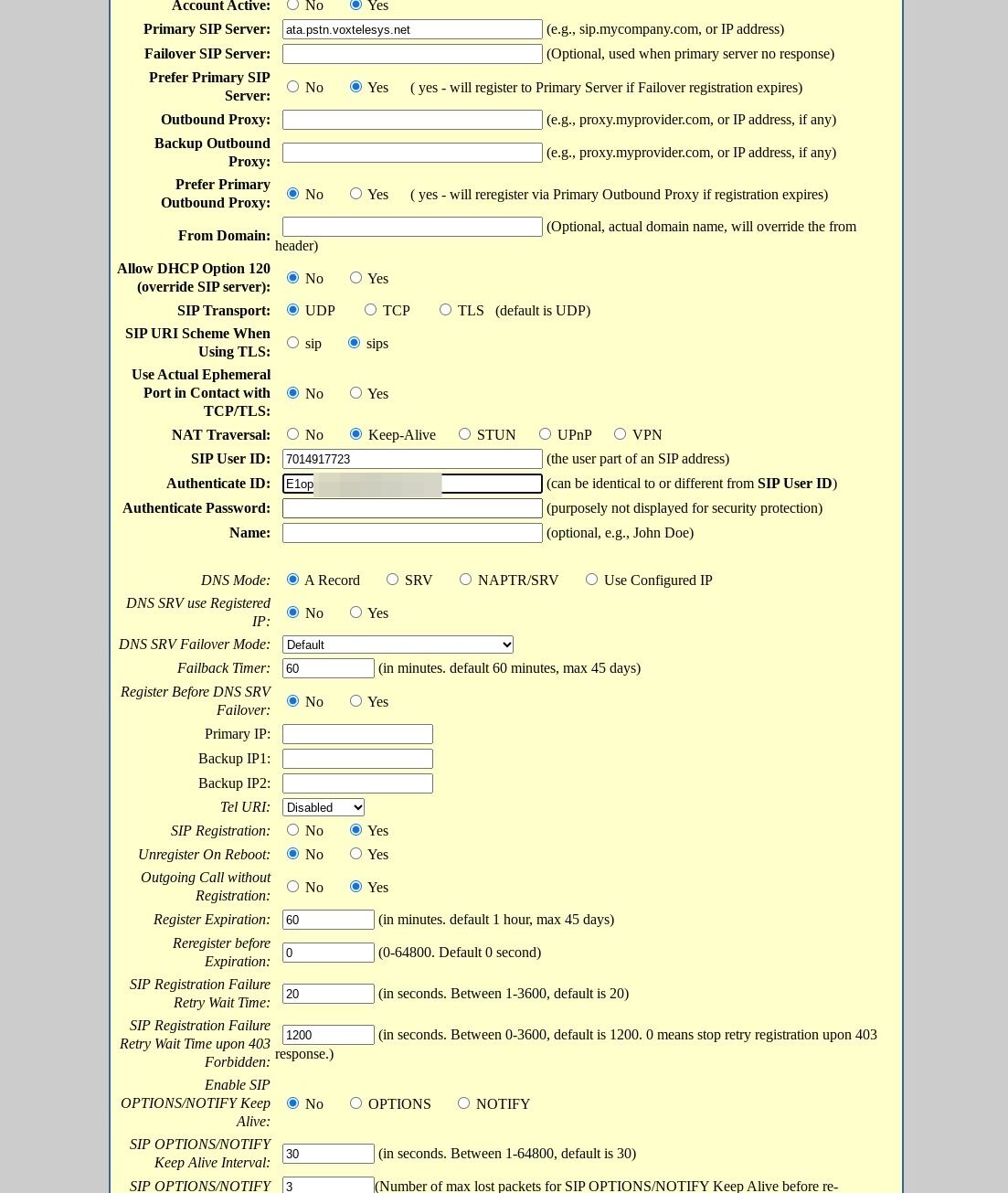 location to paste password in grandstream