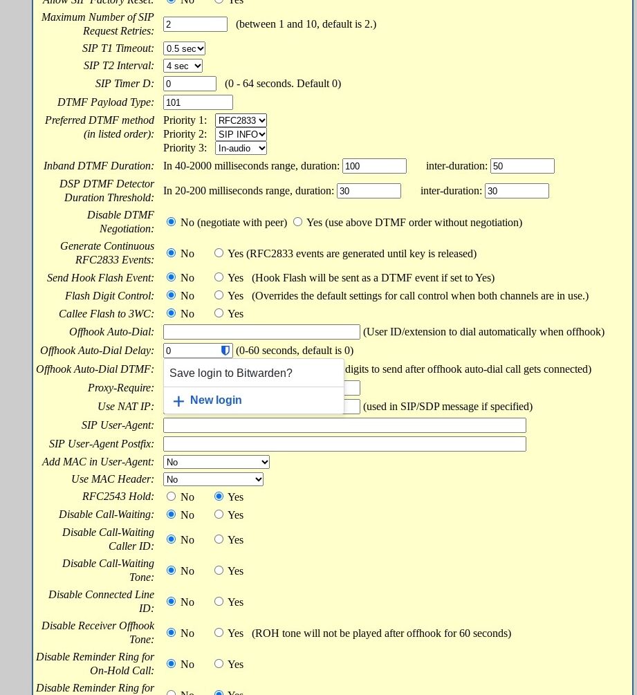 DMTF Method in grandstream