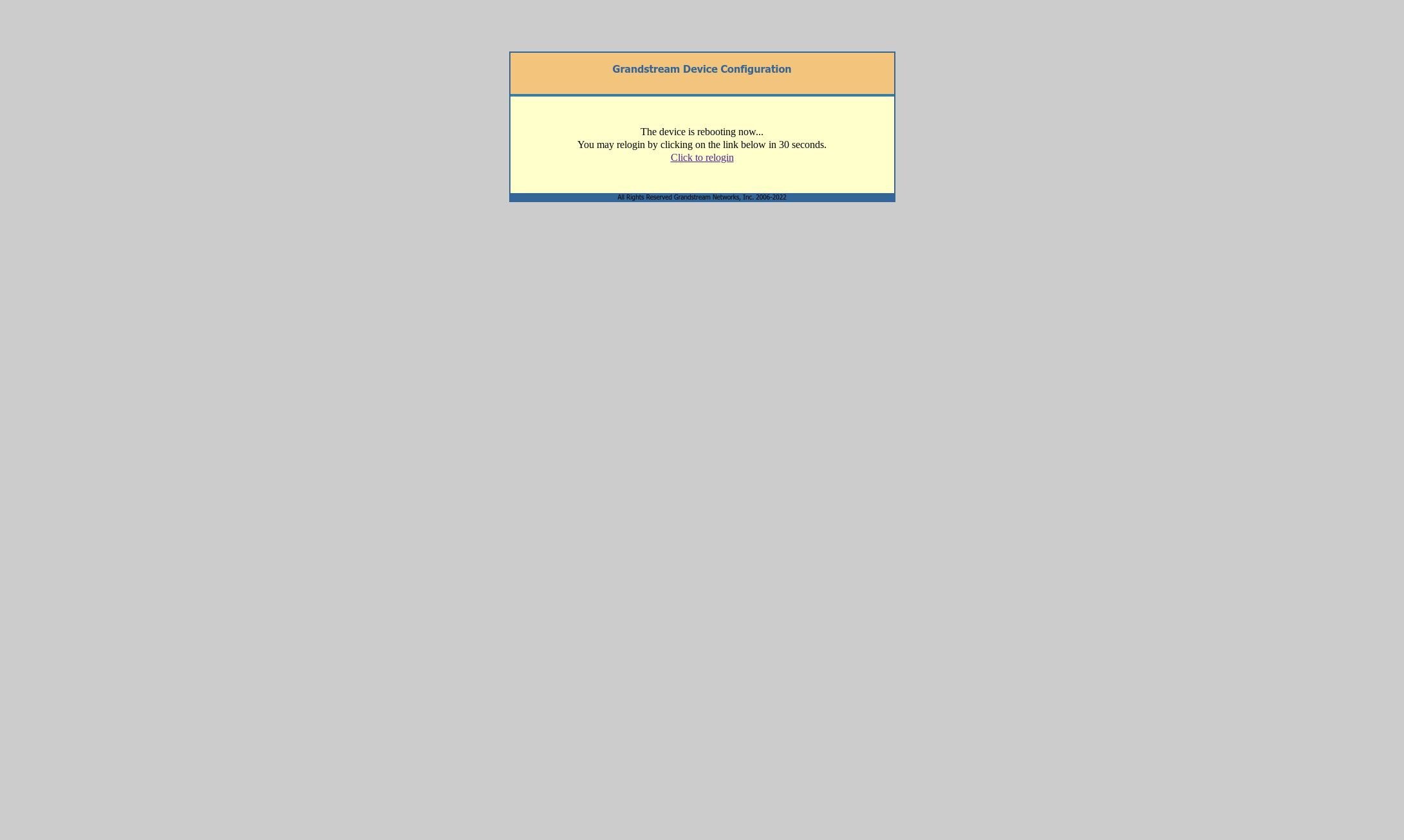 click to relogin link in grandstream