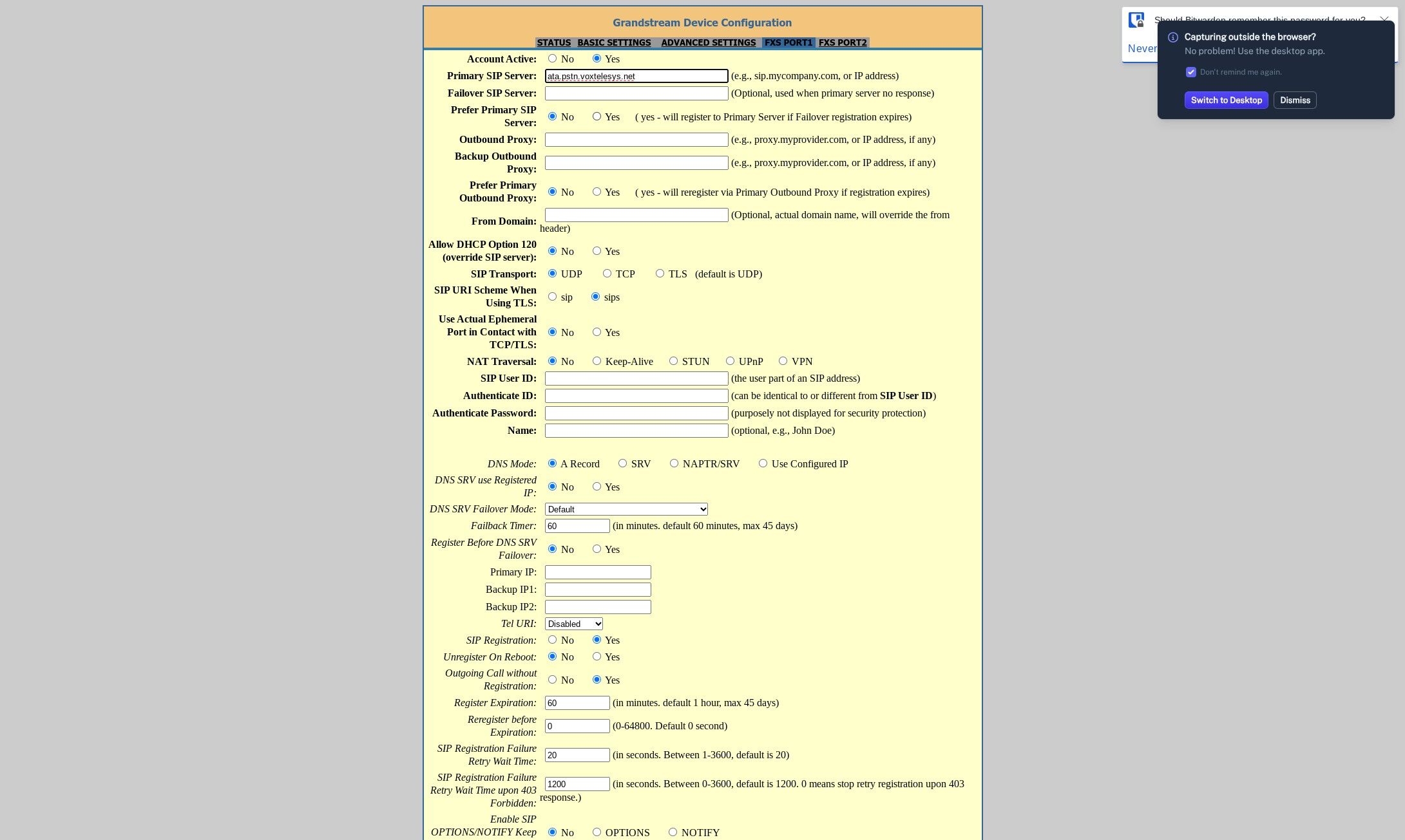 prefer primary Sip server field