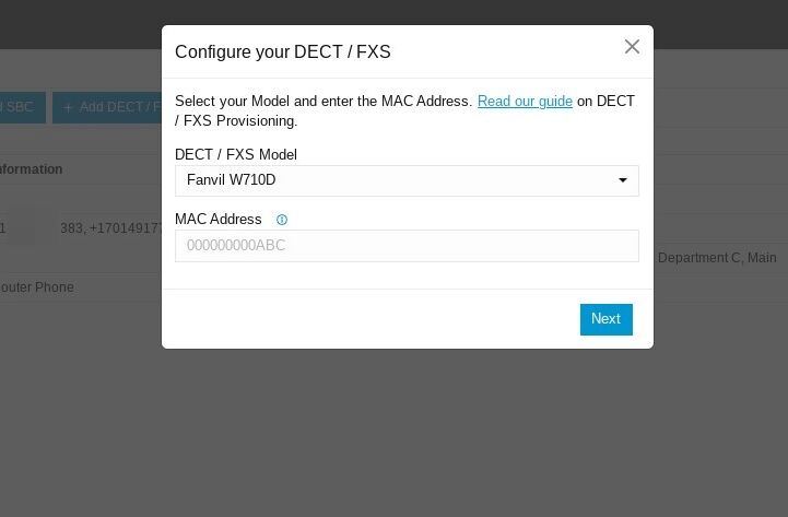 dect/fxs model dropdown in 3cx