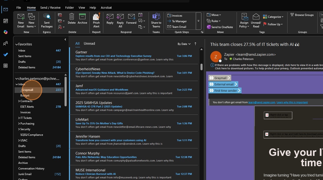 Article - Approving Graymail in Outlook