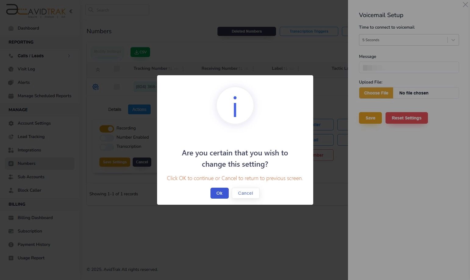 Avidtrak Voicemail