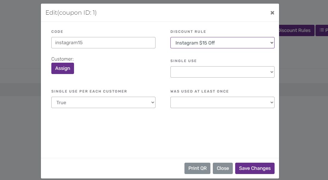 Coupon details screenshot