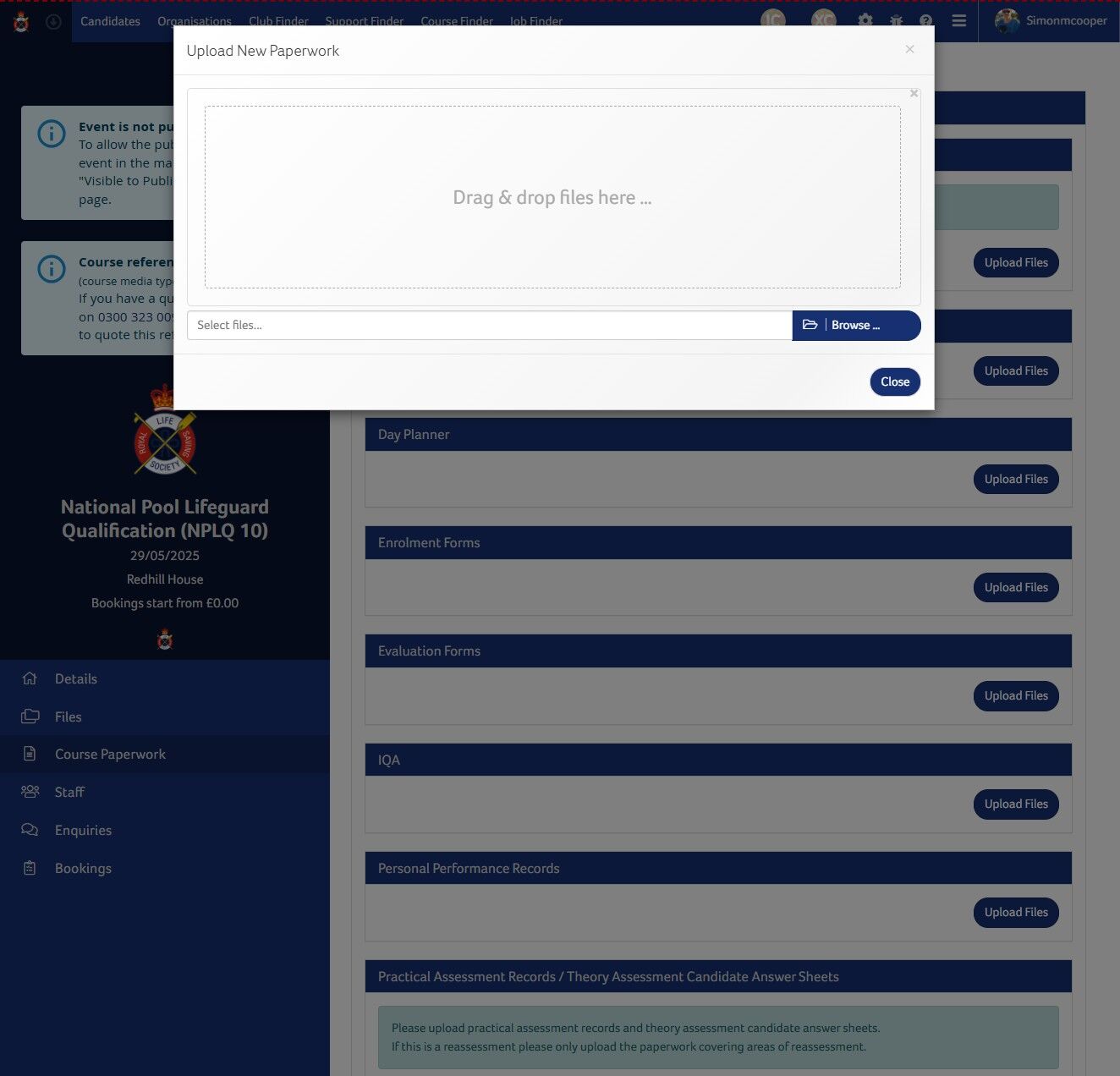 How To Upload Course Paperwork to Courses/Assessments