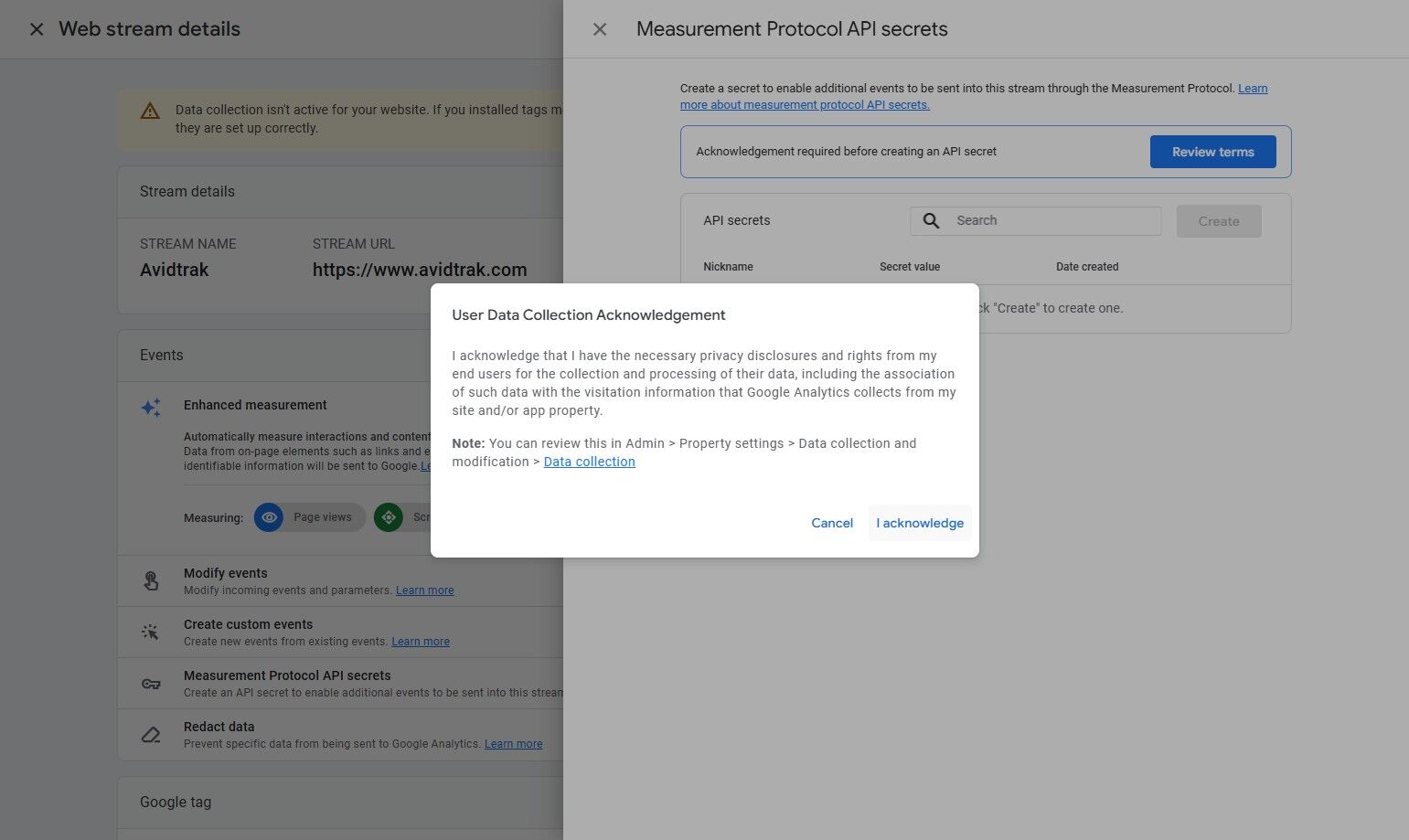 Google Analytics GA-4 Integration in AvidTrak