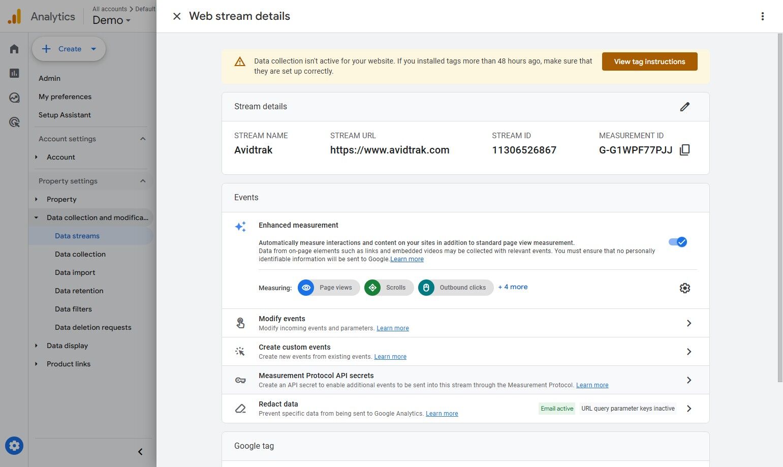 Google Analytics GA-4 Integration in AvidTrak