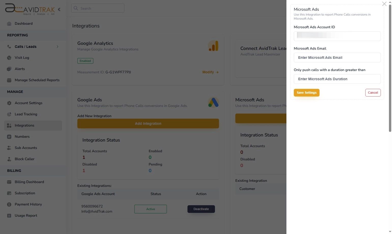 Microsoft Ads Integration