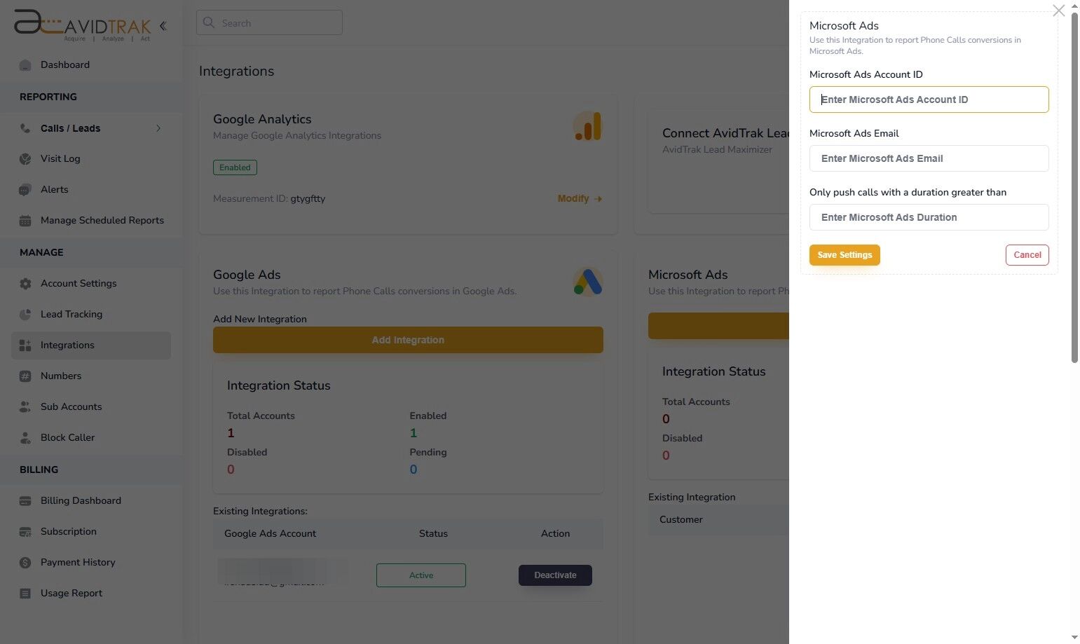 Microsoft Ads Integration