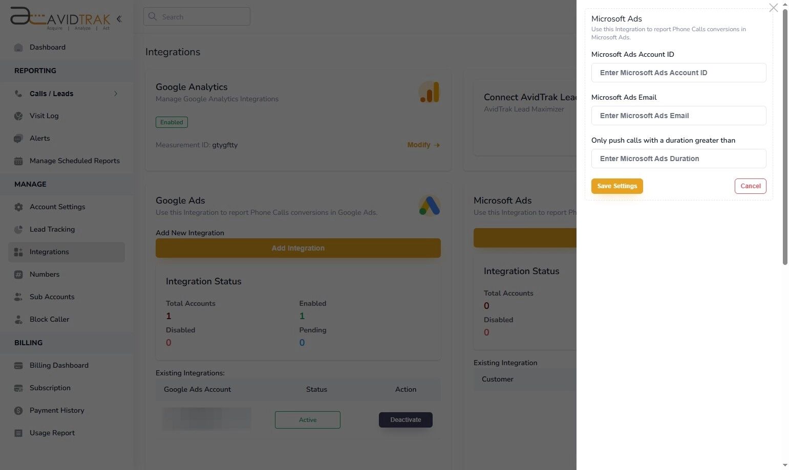 Microsoft Ads Integration