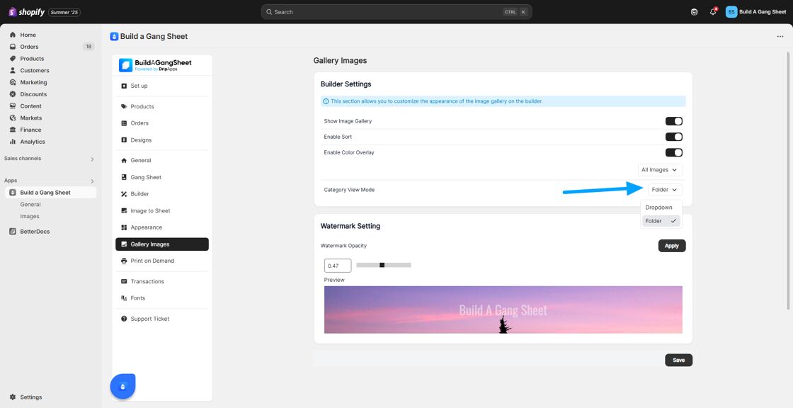 Category View Mode Options
