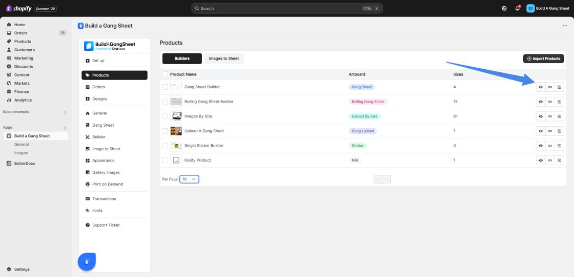 View and Edit Products