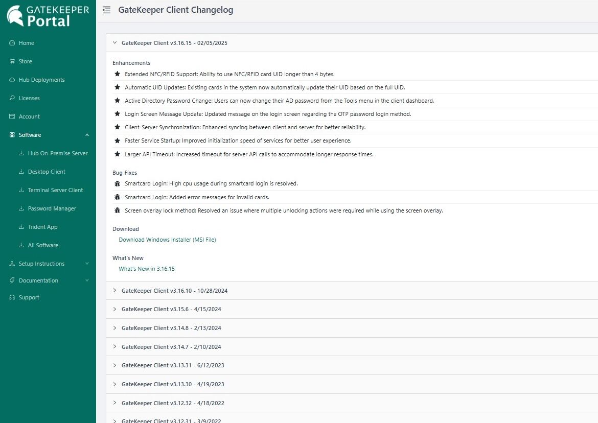 How to check the change log when a new version of the software is ...