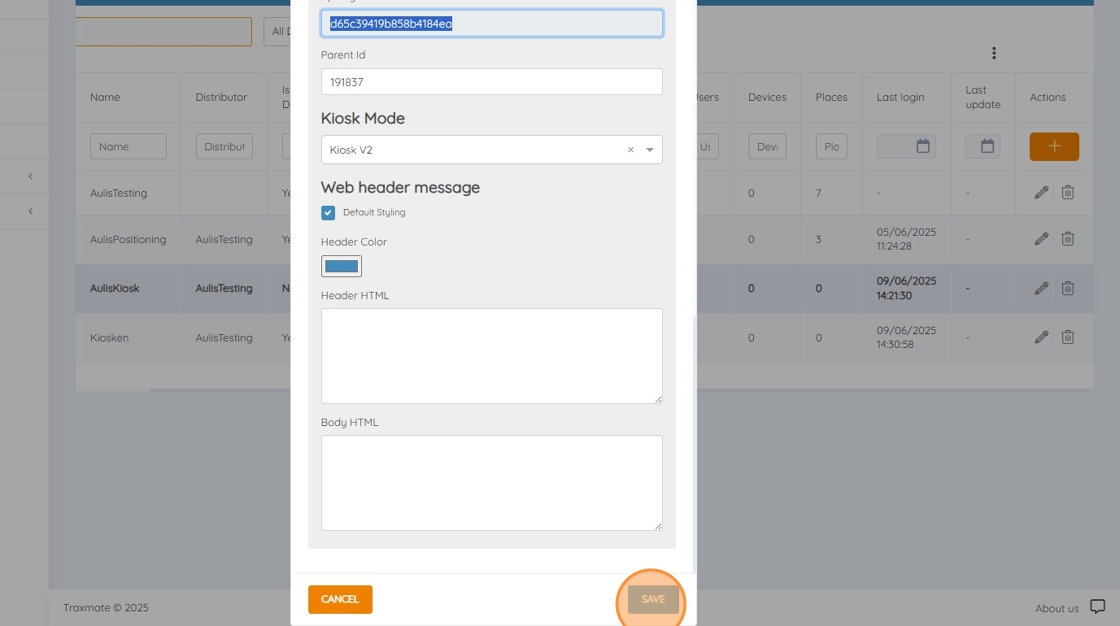 Creating and Editing a Traxmate Customer 11 FB923C standard