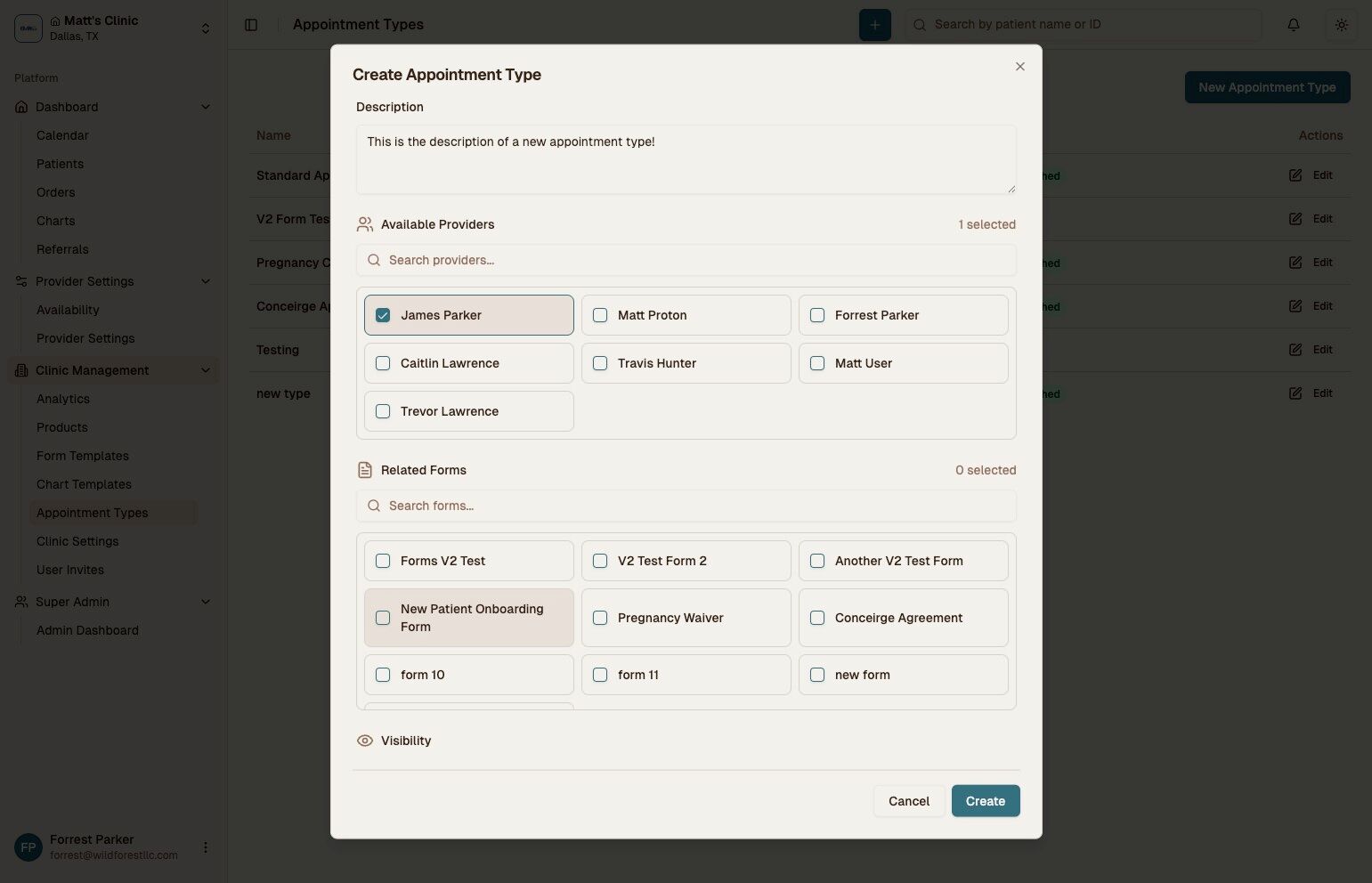 Form Selection