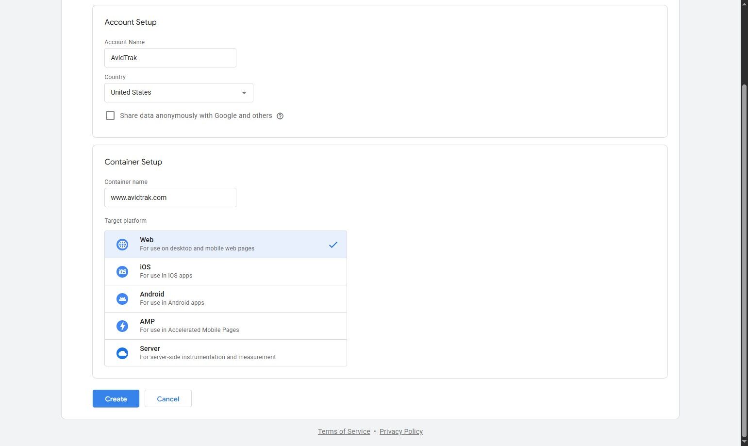Setting Up Google Tag Manager Creation