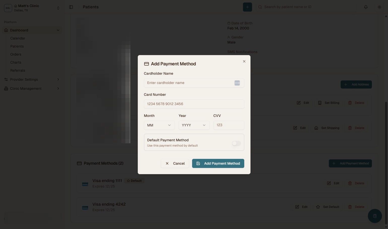 Set Default Payment