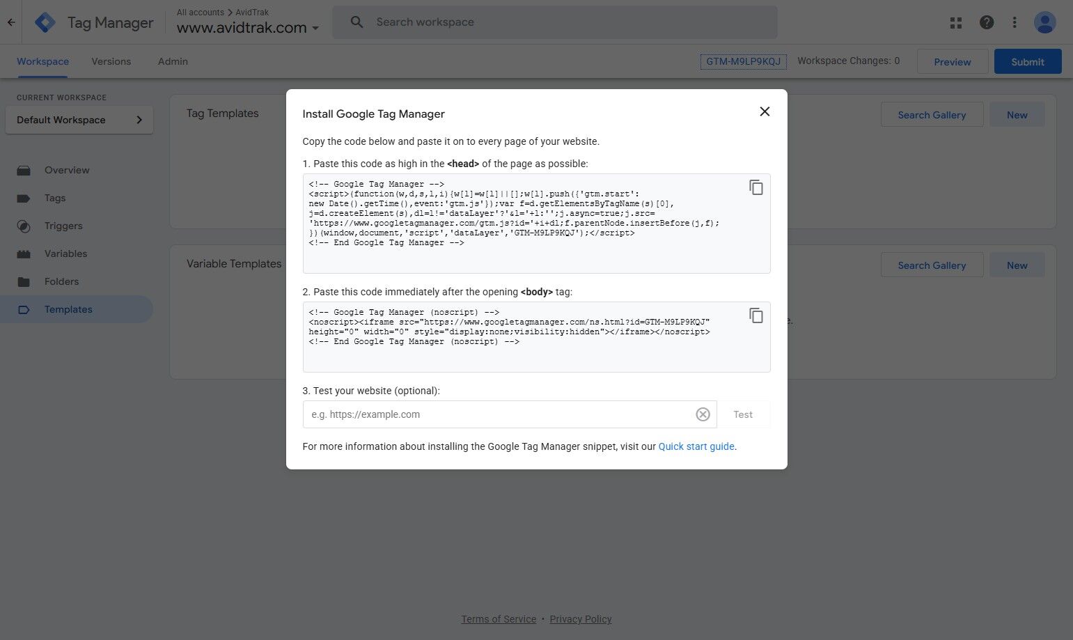 Saved Google Tag Manager 