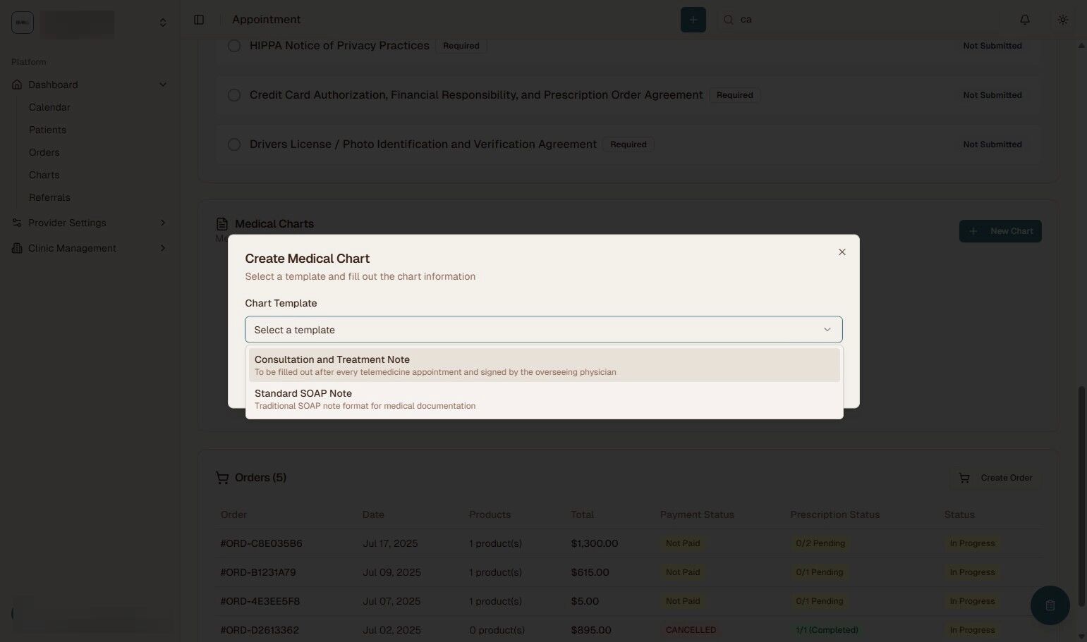 Chart Type Selection