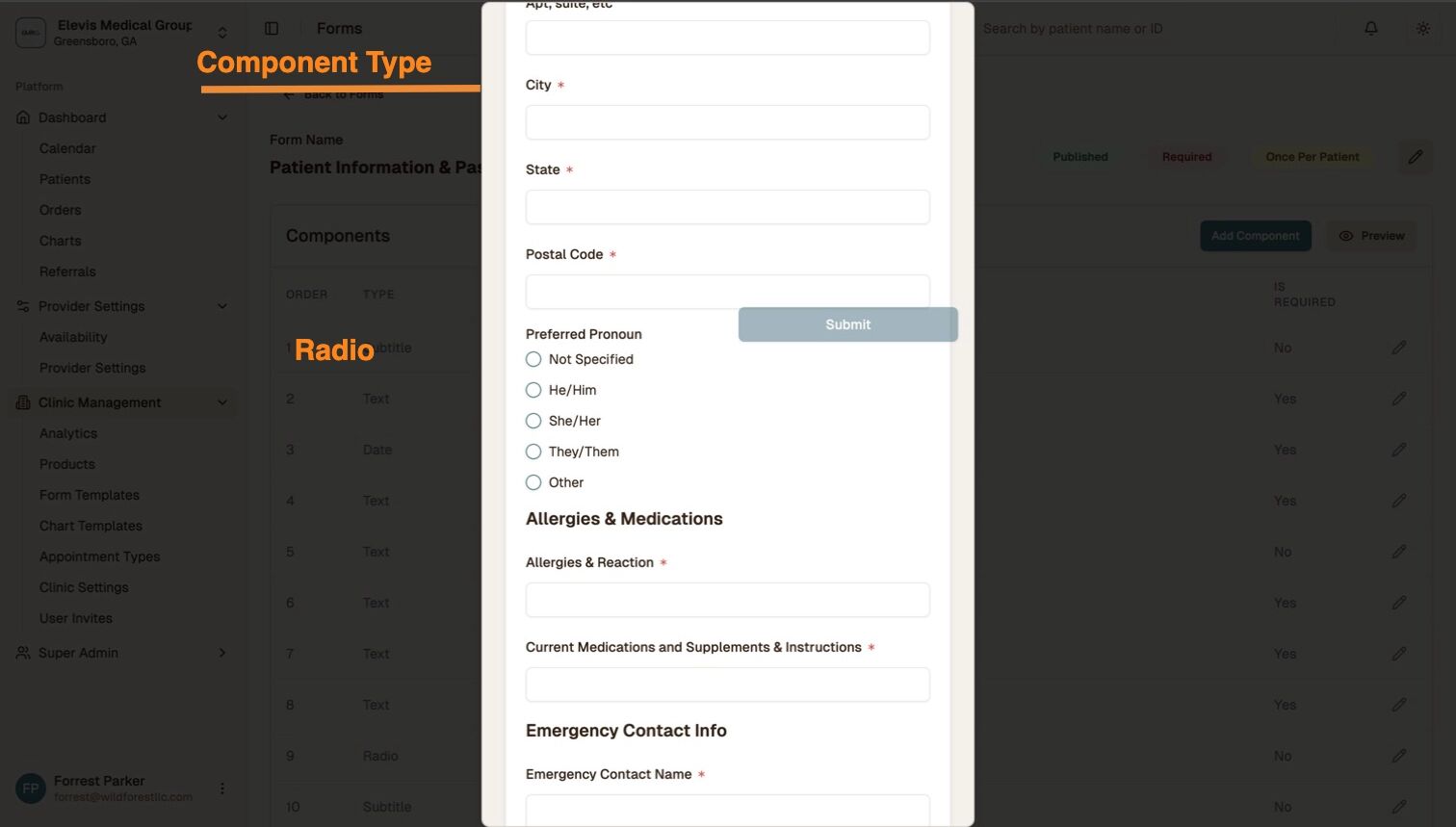 Radio Component Preview