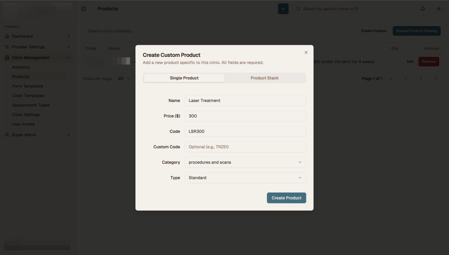 Standard Product Form