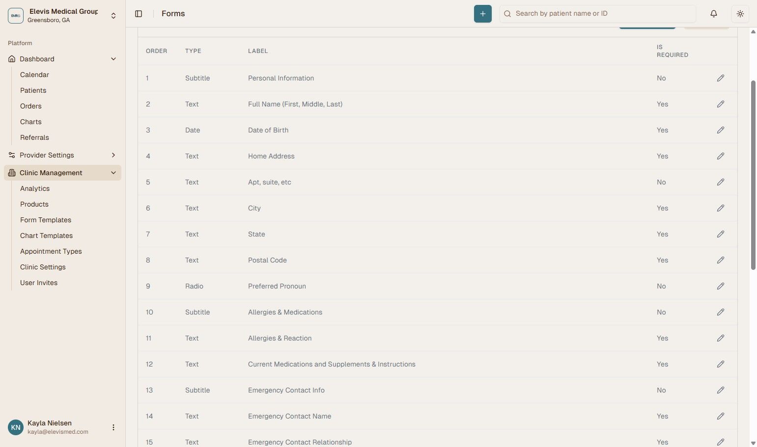 Form List