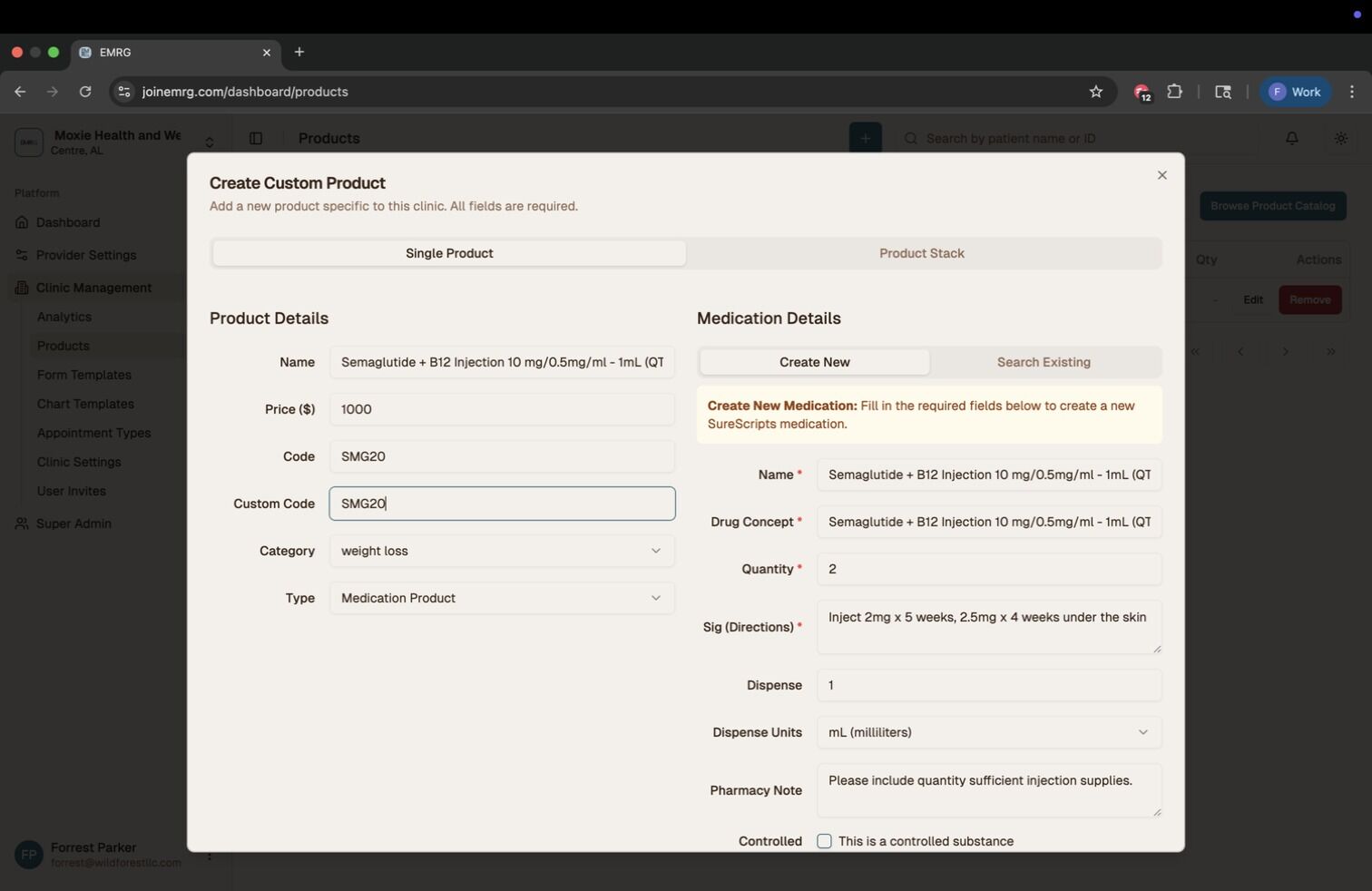 Custom Product Code Field