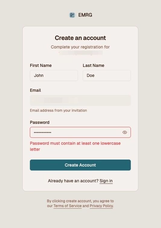 Create Account