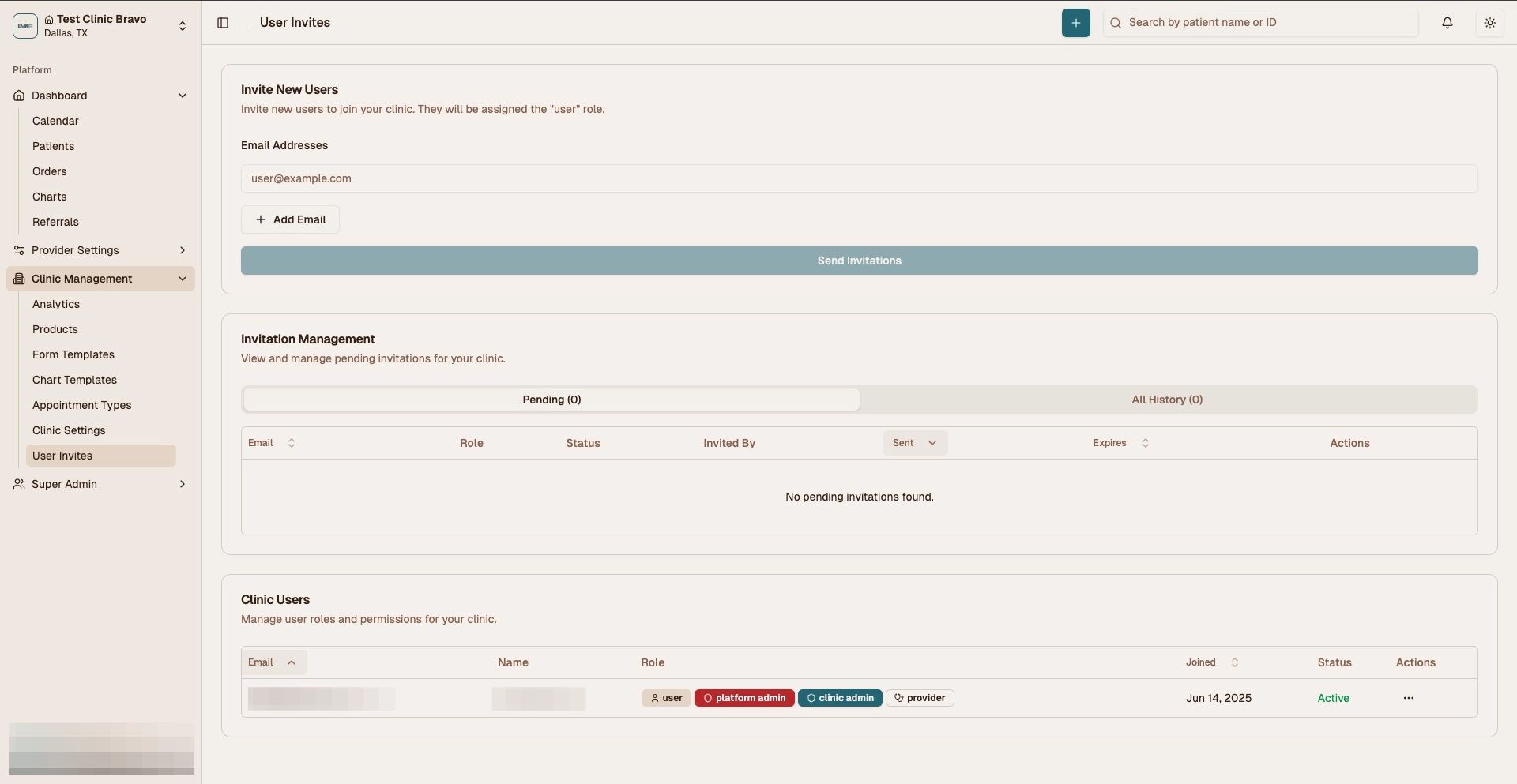 User Invites Navigation