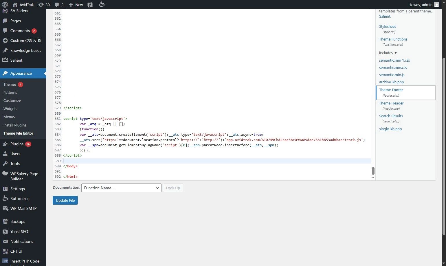 AvidTrak JavaScript Update file