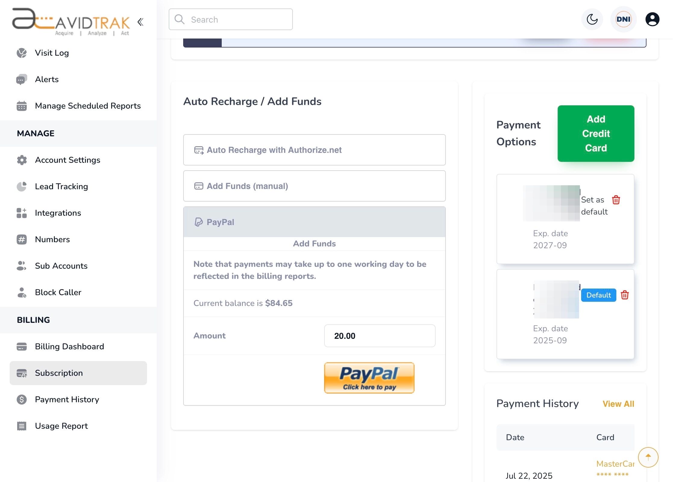 Cancel Your Subscription Package in AvidTrak