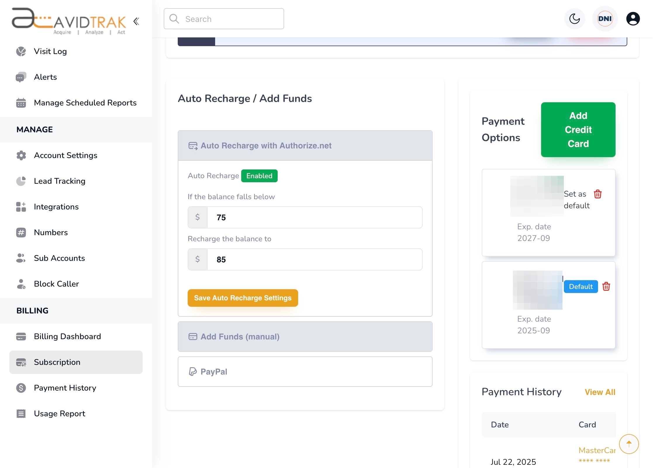 Cancel Your Subscription Package in AvidTrak