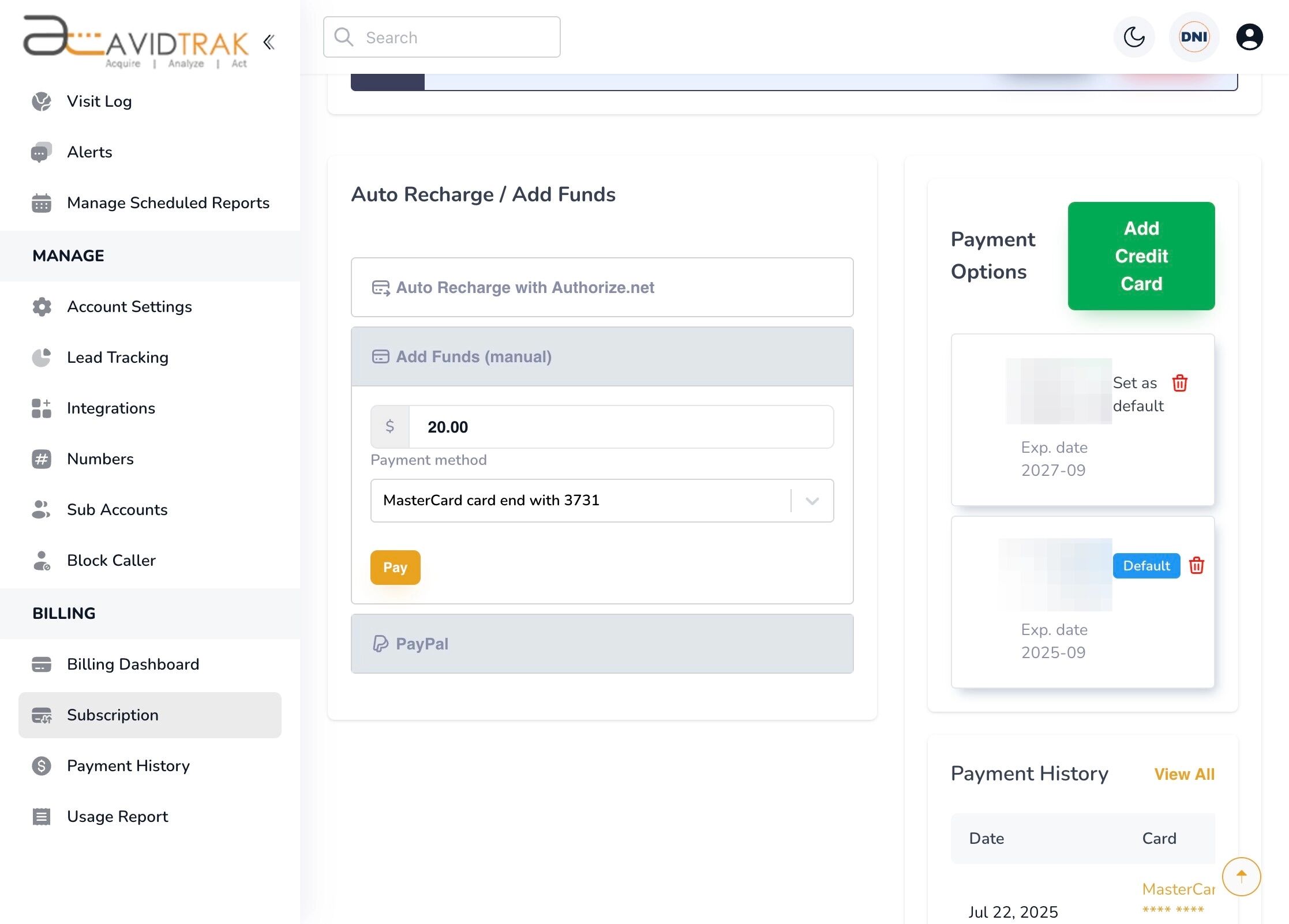 Cancel Your Subscription Package in AvidTrak
