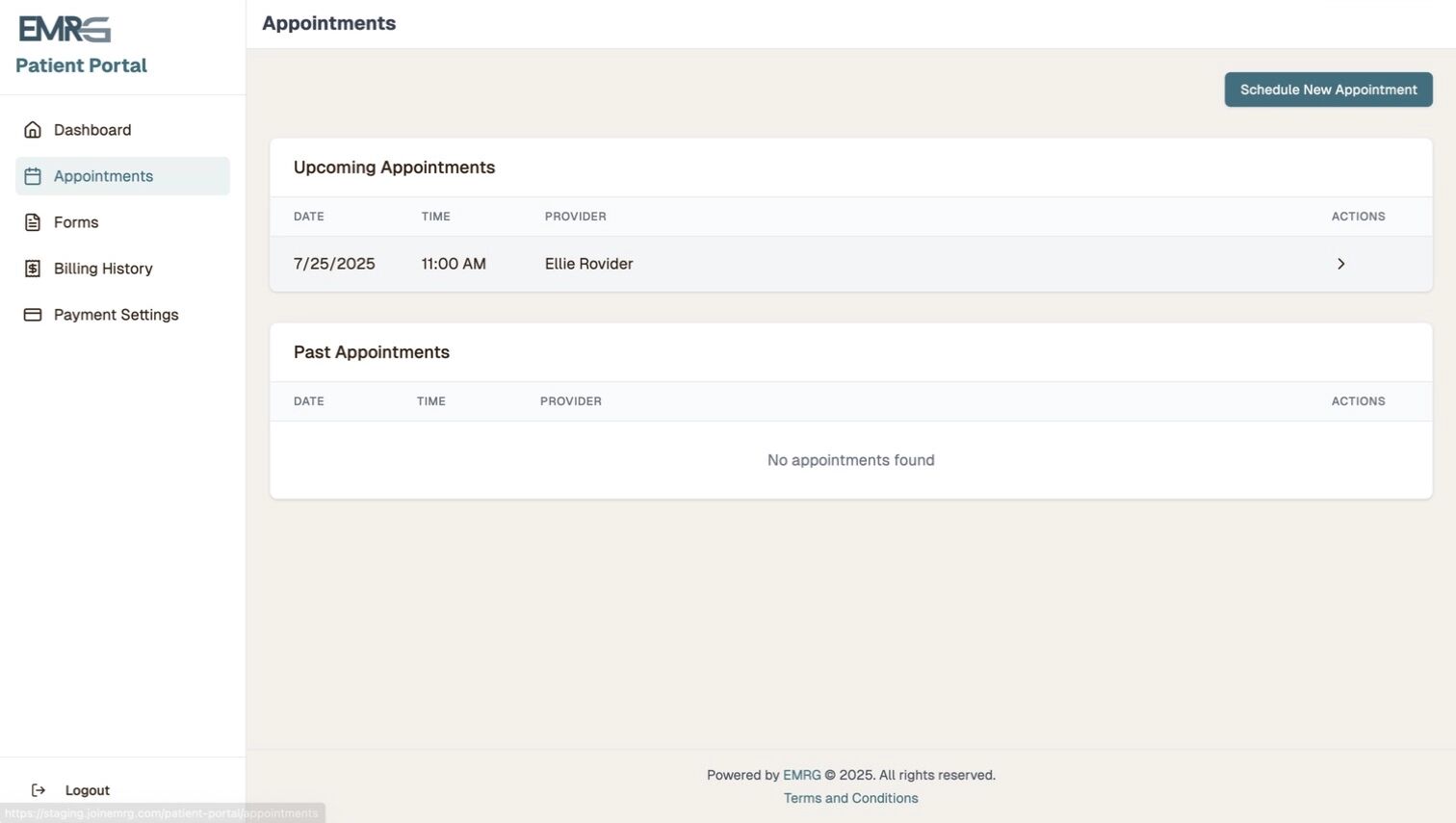 Appointments Tab