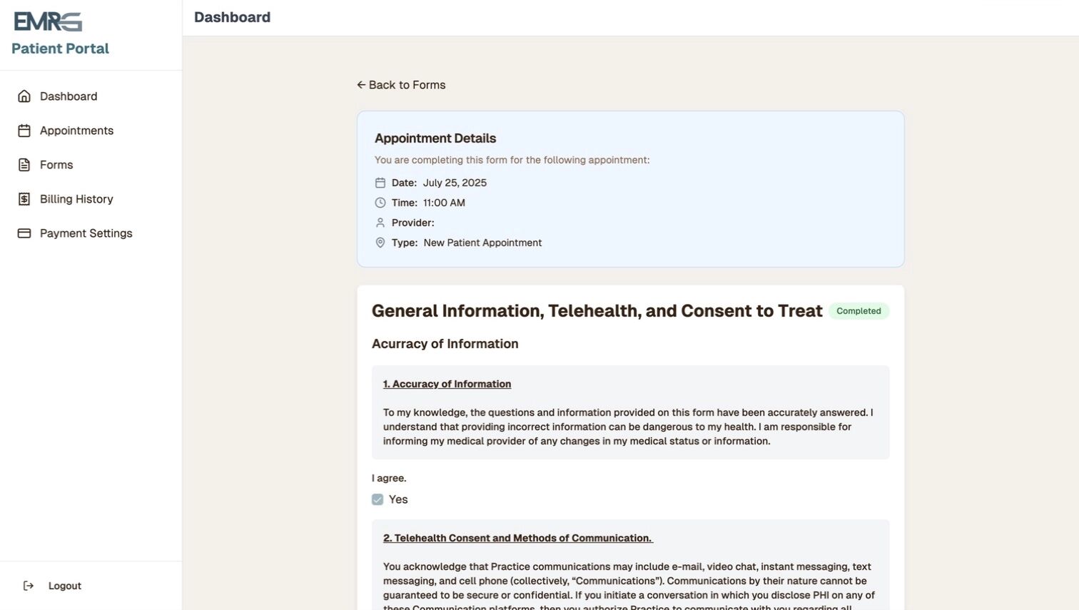 Form Status