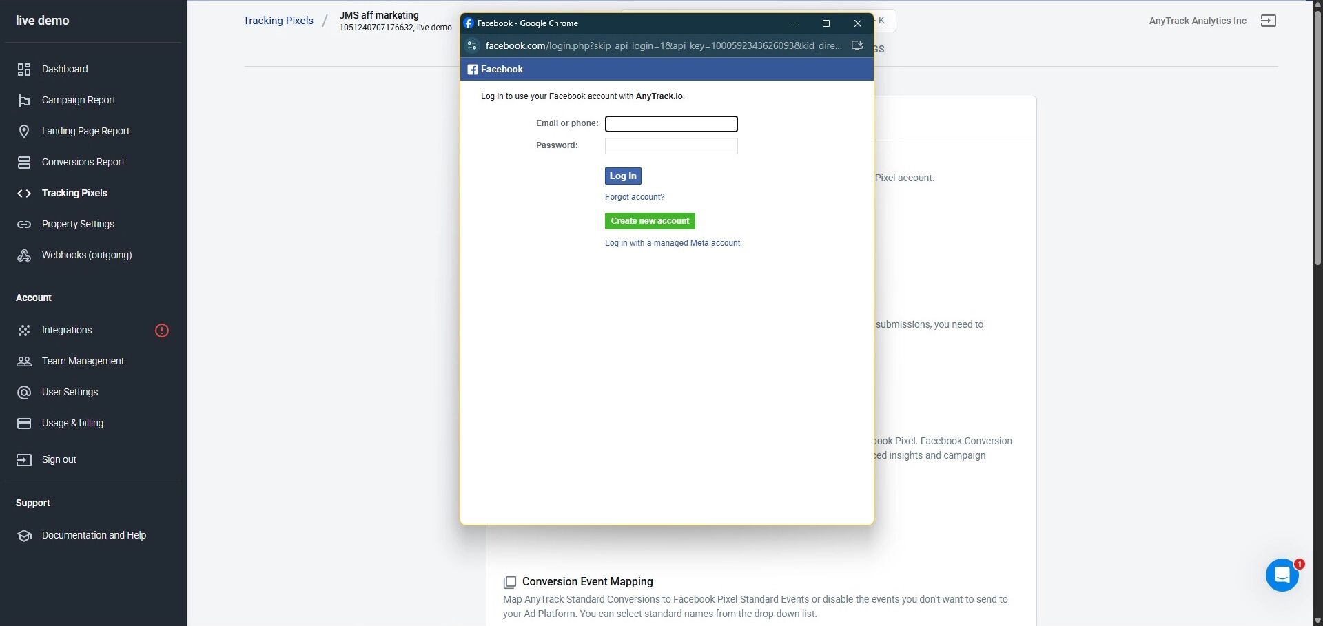 log into your fb account