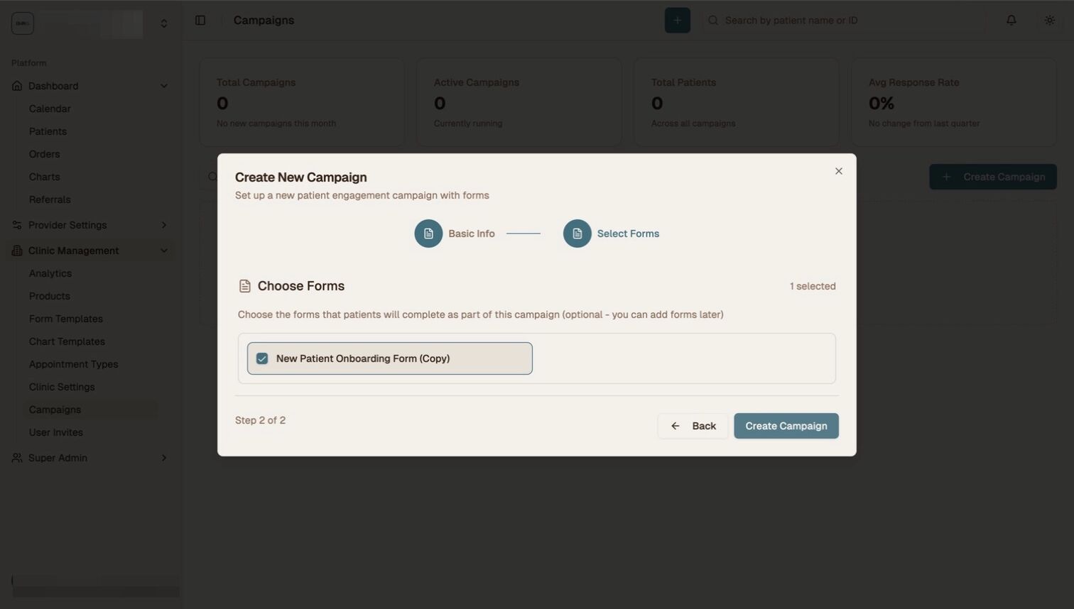 Create Campaign Button