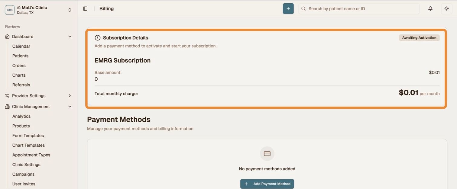 Subscription Details