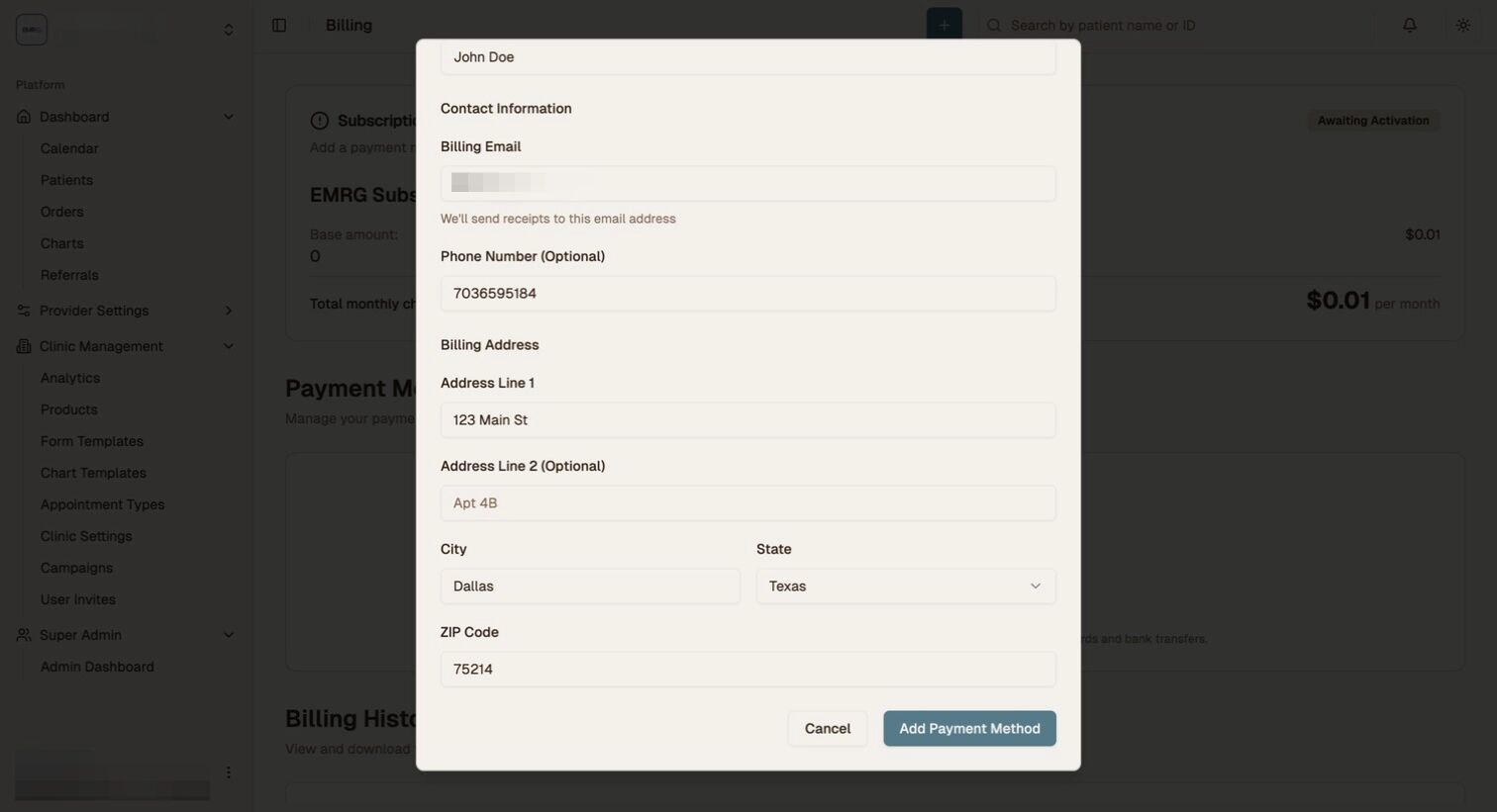 Payment Information