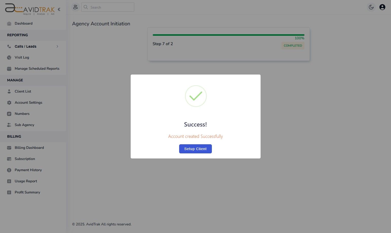 How to Set Up an AvidTrak Agency Account