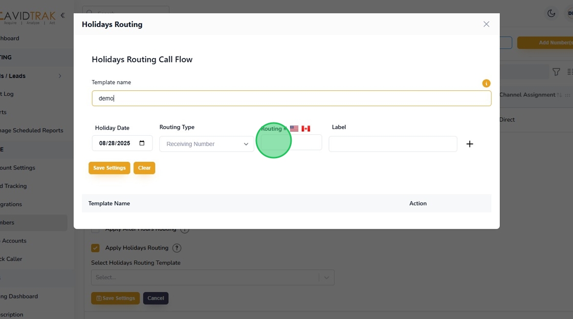 Holidays Routing Call Flow