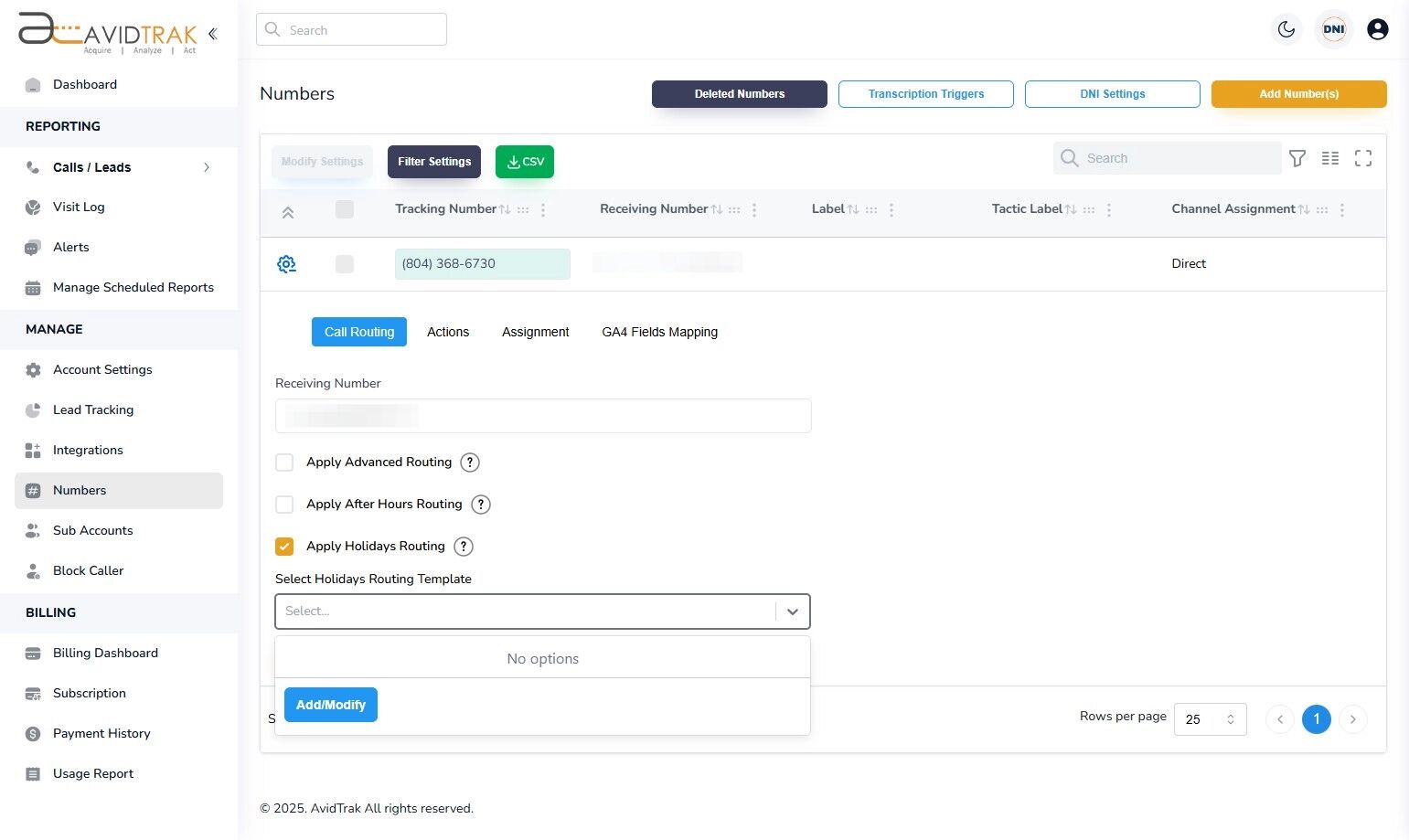 Holidays Routing add